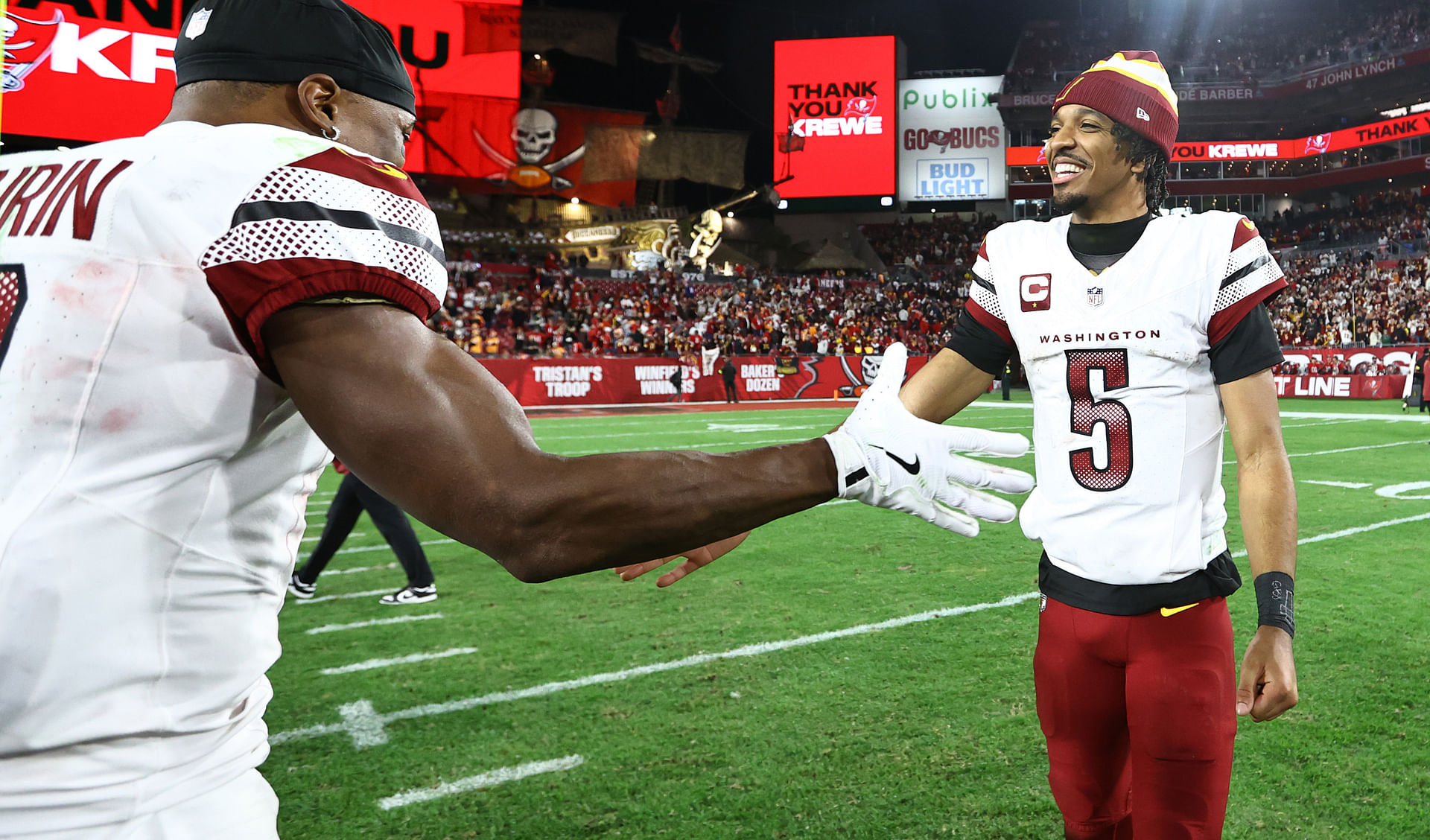 Commanders OC Kliff Kingsbury shares candid take on Jayden Daniels looking thicker ahead of 2025 season