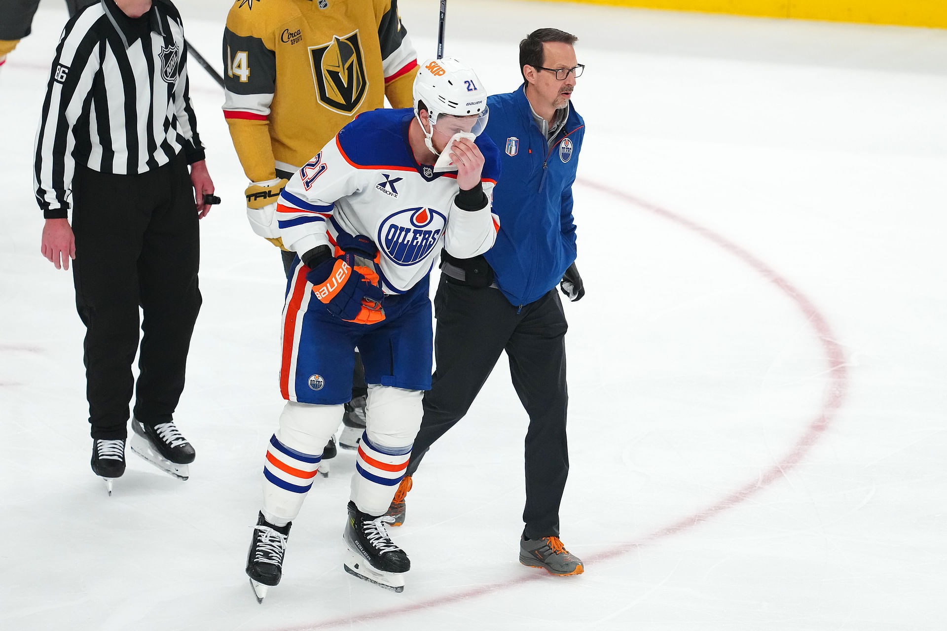 Trent Frederic trades big blows with Nicolas Hague in spirited fight as Oilers-Knights scrum ensues in Game 4 [WATCH]