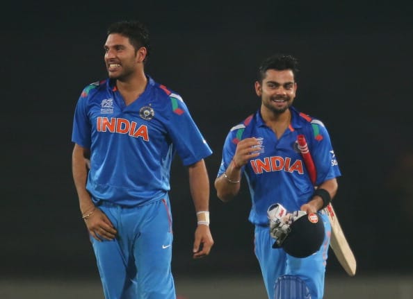Image result for yuvraj singh and virat