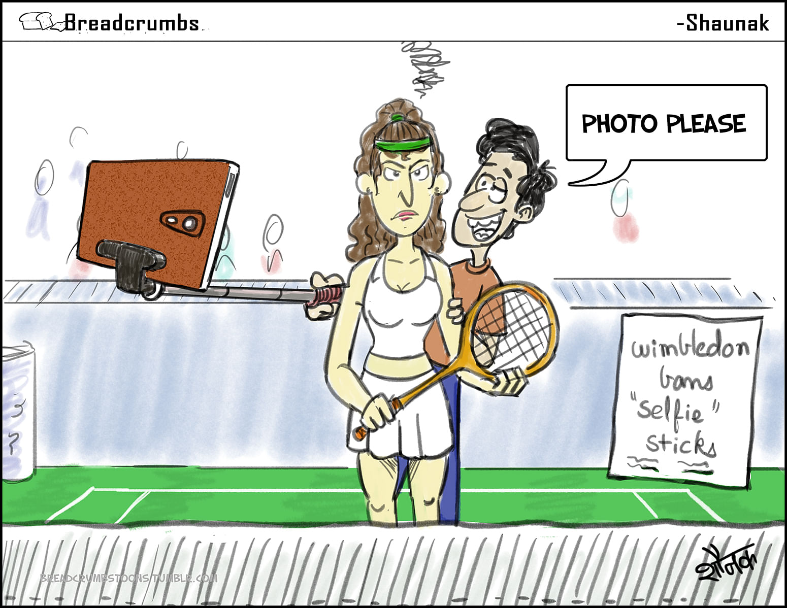 Comic: No selfies at Wimbledon