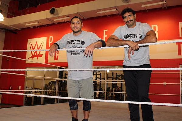 Triple H welcomes two new Indian recruits at the WWE Performance Center