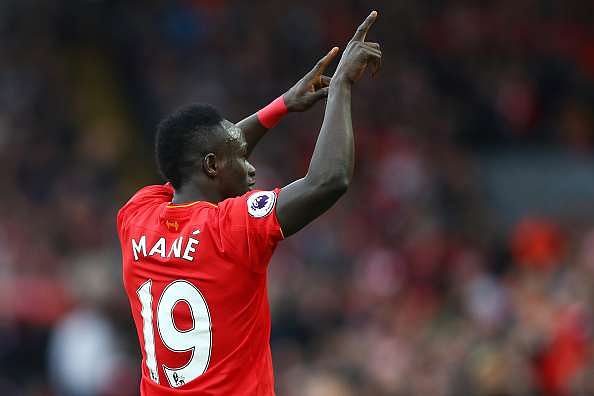 LIVERPOOL, ENGLAND - NOVEMBER 06:  Sadio Mane of Liverpool celebrates scoring his sides first goal during the Premier League match between Liverpool and Watford at Anfield on November 6, 2016 in Liverpool, England.  (Photo by Clive Brunskill/Getty Images)