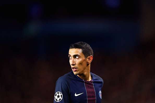 PARIS, FRANCE - OCTOBER 19:  Angel Di Maria of PSG looks on during the Group A, UEFA Champions League match between Paris Saint-Germain Football Club and Fussball Club Basel 1893 at Parc des Princes on October 19, 2016 in Paris, France.  (Photo by Dean Mouhtaropoulos/Getty Images)